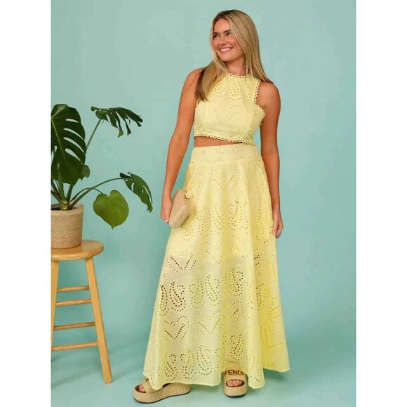 Eyelet Lace Top and Maxi Skirt Set - Picture 9 of 14